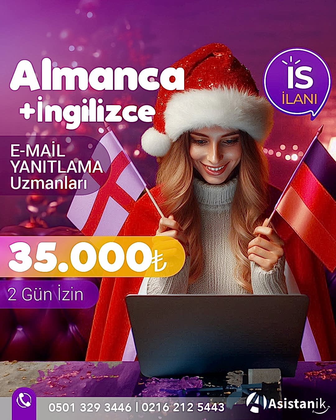 Almanca Bilen Müşteri Destek Temsilcisi (Home Ofis/ Yazılı Destek Projesi)